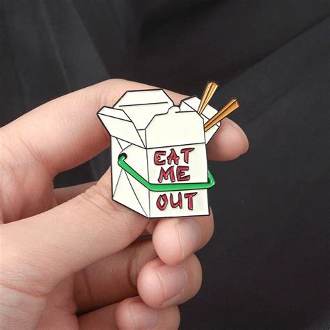 eat me out enamel pin lapel brooch kinky fetish sex ddlg playground
