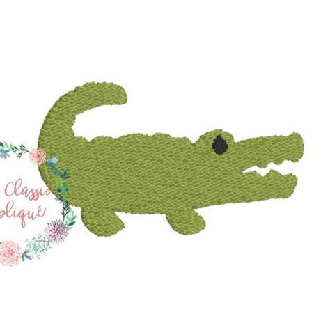 Alligator Crocodile Mini Fill Stitch Machine Embroidery Design Etsy