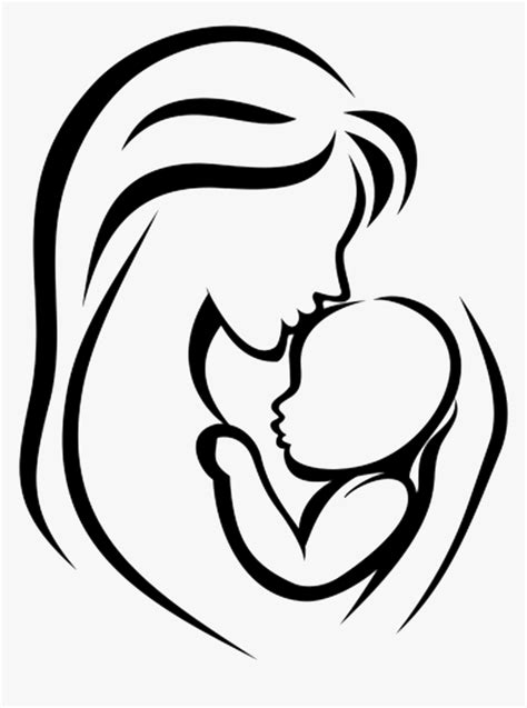 Mother Infant Child Clip Art Mother Holding Baby Drawing Hd Png
