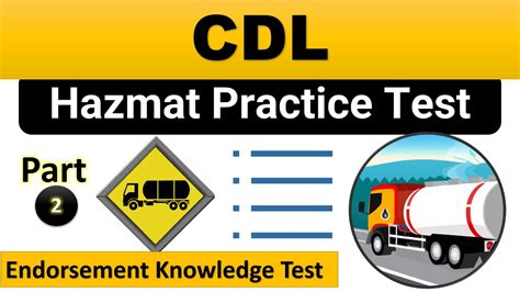 CDL Hazmat Practice Test 2023 Part 2 Endorsement Knowledge Test 50