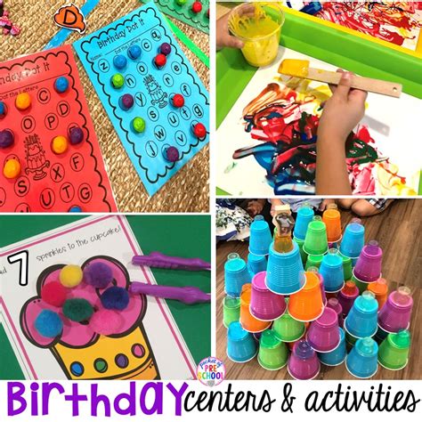 There are fun activities for all the birthday party guests! Birthday Themed Centers & Activities for Little Learners ...
