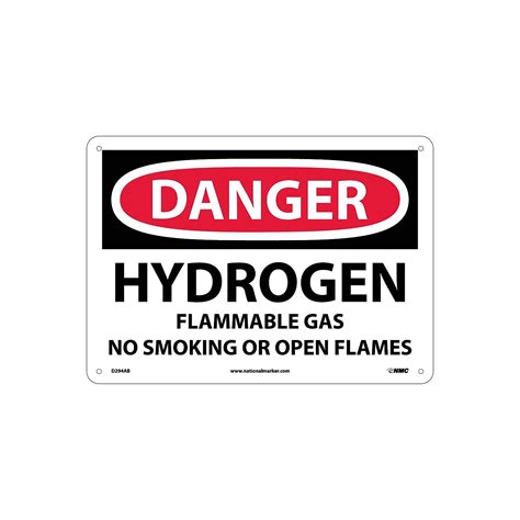 National Marker Hydrogen Flammable Gas No Smoking Or Open X