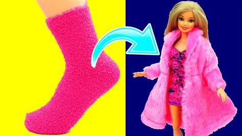 Diy Barbie Dress With Socks Barbie Doll Clothes Hacks Ideas Making