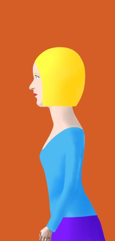 Girl Portrait Of Digital Painting In Profile By H H