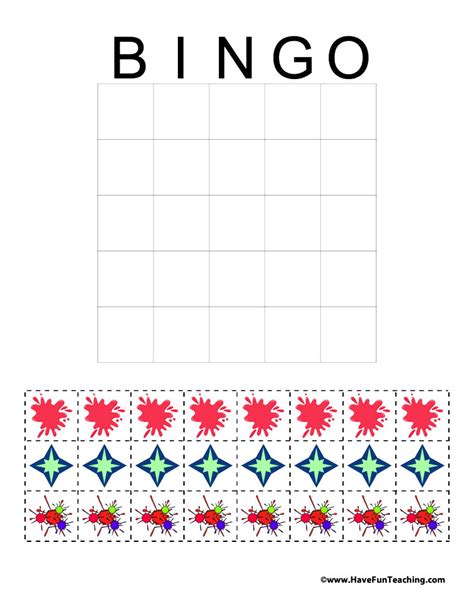 Blank Bingo Board Have Fun Teaching
