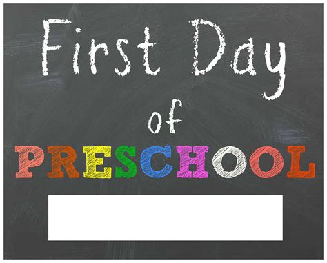 First Day Of Preschool Printables Free
