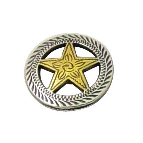 Two Toned Gold Star With Silver Roped Edge Screw Back Concho 1 Gold