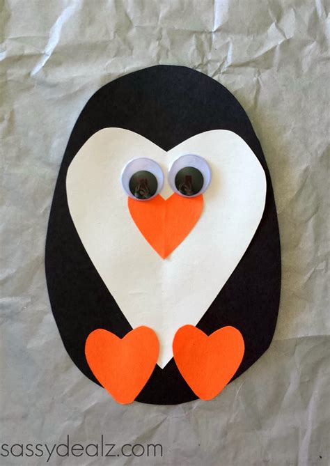 Paper Heart Penguin Craft For Kids - Crafty Morning