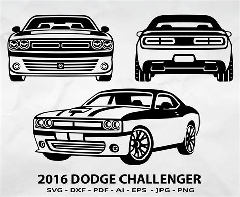 2016 Dodge Challenger Svg Dodge Svg Dodge Front Svg Dodge Etsy