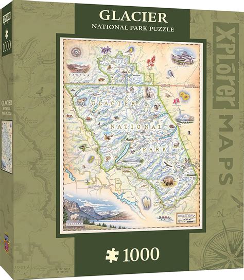 Over 70% new & buy it now; Xplorer Maps Glacier National Park 1000 Piece Jigsaw ...