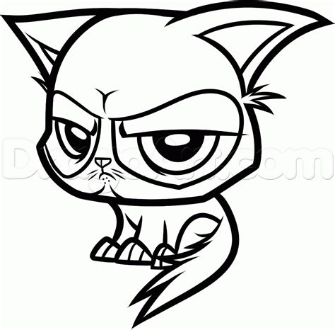 Draw Chibi Grumpy Cat Step By Step Drawing Sheets Added
