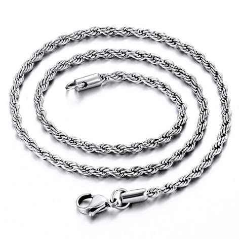 2 2 5 3 4 5 6 7mm 316l stainless steel women men rope chains necklaces 18 32 dr trouble