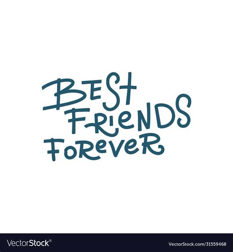 best friends forever handwritten lettering vector image