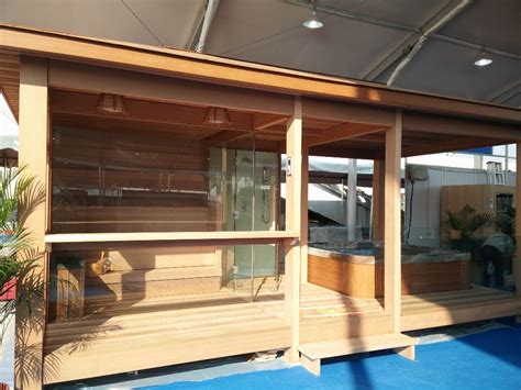 Prefabricated Wooden House Gazebo With Outdoor Sauna Room