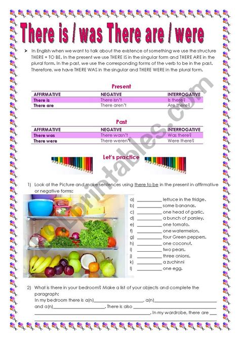 There Is Are Was Were Exercises