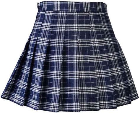 Togic Falda Plisada A Cuadros Estilo Preppy Para Mujer Minifalda De Uniforme Escolar Kawaii
