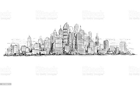 Vector Artistic Drawing Illustration Of Generic City High Rise