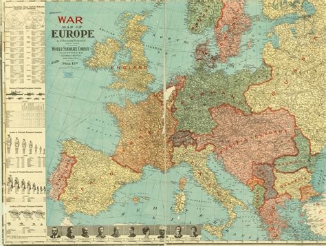 American Made War Map Of Europe In 1914 With Statistics Of The