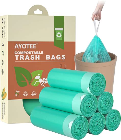 Amazon Ayotee Compostable Trash Bags Gallon Drawstring Trash