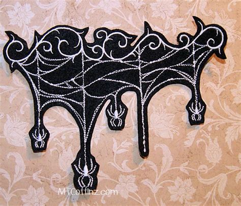 Gothic Filigree Scroll With Spiders Black White Iron On Etsy