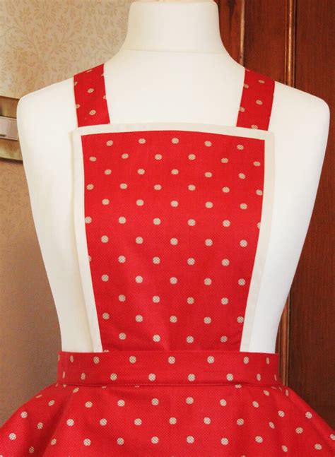 pin up apron vintage apron polka dot apron 50 s style etsy