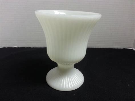 E O Brody Co Milk Glass Pedestal Vase M Cleveland Oh