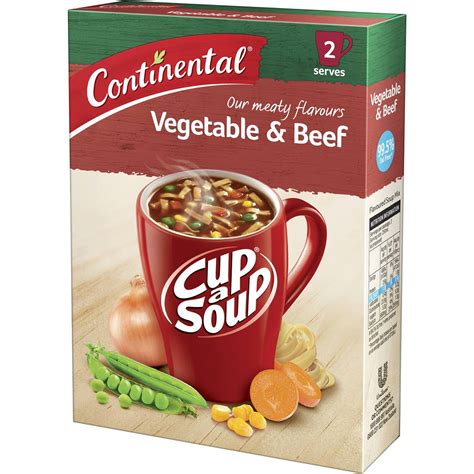 Continental Cup A Soup Instant Soup Hearty Vegetable And Beef 2 Pack