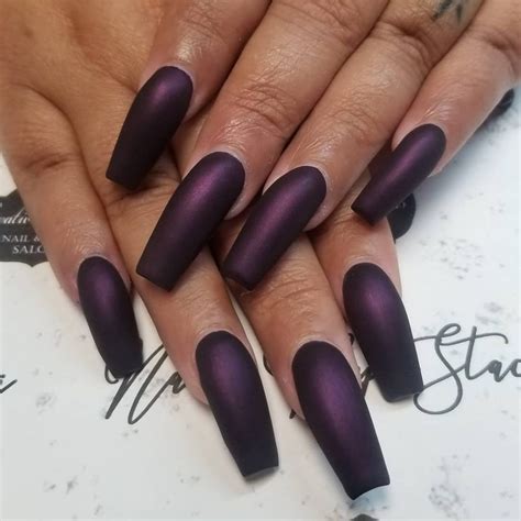 the best nail trends for cute fall manicure stylish belles purple acrylic nails purple