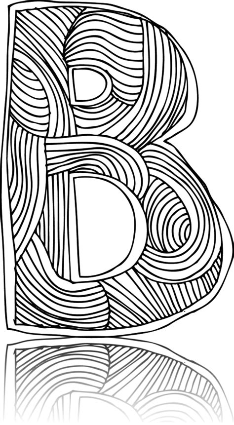 Adult Coloring Page Alphabet Letter B