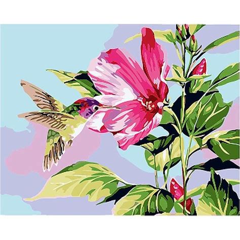 Hot Item Chenistory Humming Bird On Flower Diy Painting By Numbers