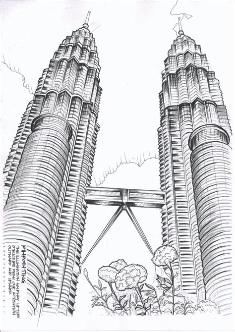 Lukisan Menara Klcc Sekolah Kebangsaan Mohd Khir Johari Bangunan