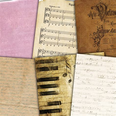 Music Digital Paper Vintage Music Paper Old Parchment Paper Etsy
