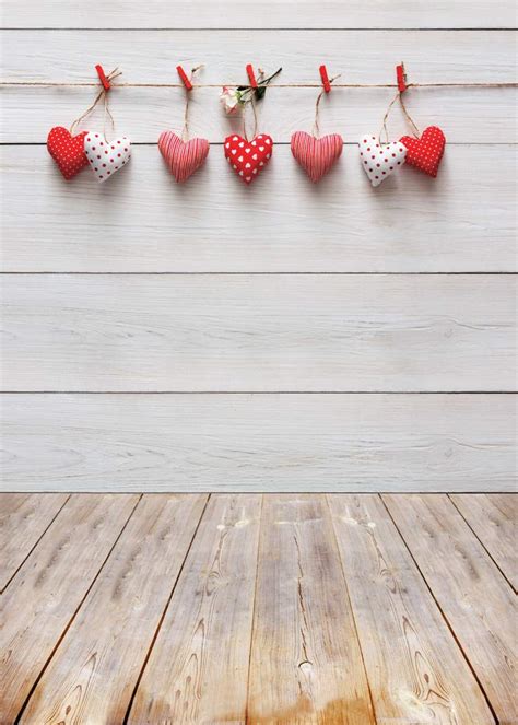 Buy Aiikes 5x7ft Valentines Day Backdrops Wood Floor Photography