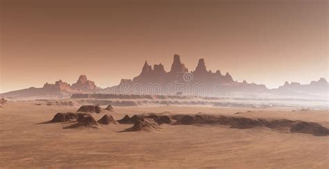 Alien Desert Planetary Landscape Stock Illustration Illustration Of