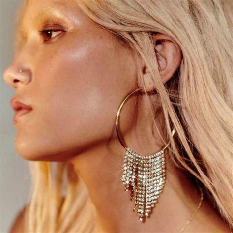 Crystal Big Hoop Earrings For Women In Opal Earrings Stud Big