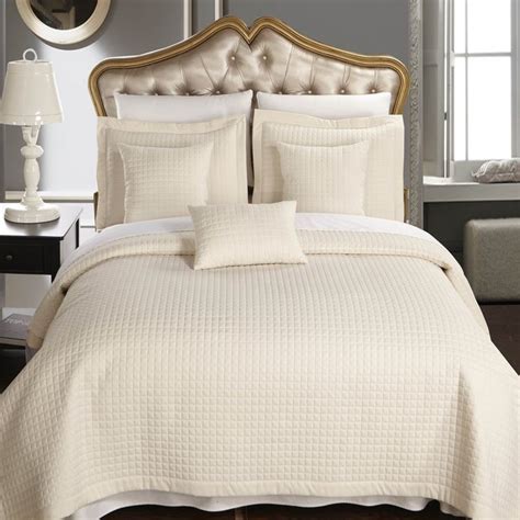 twin extra long size ivory coverlet pc bedding set luxury microfiber