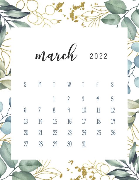 Download Spring March 2022 Calendar Wallpaper