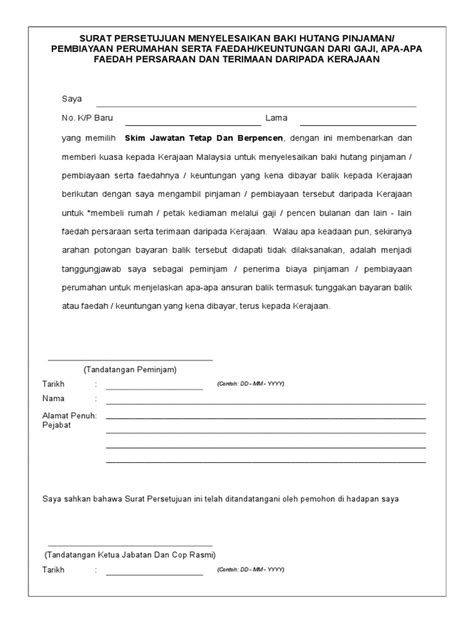 Setelah hutang ptptn telah sempurna pembayarannya, bolehlah mendapatkan surat penyelesaian hutang untuk disimpan sebagai rekod, menunjukkan anda telah bebas hutang ptptn. Borang 2 Surat Persetujuan Penyelesaian Hutang