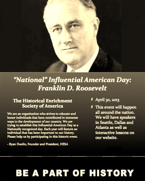 National Influential American Day Franklin D Roosevelt The