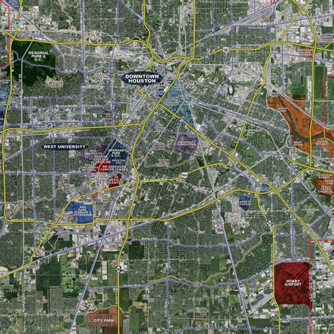 Houston Standard Aerial Wall Mural Landiscor Real Estate Mapping