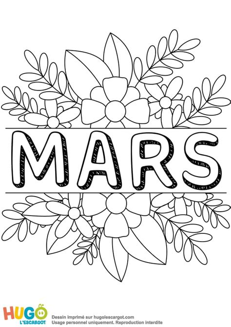 Coloriage Du Mois De Mars