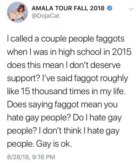doja cat a heavily meme d musician tweeted about using the word “faggot” in high school