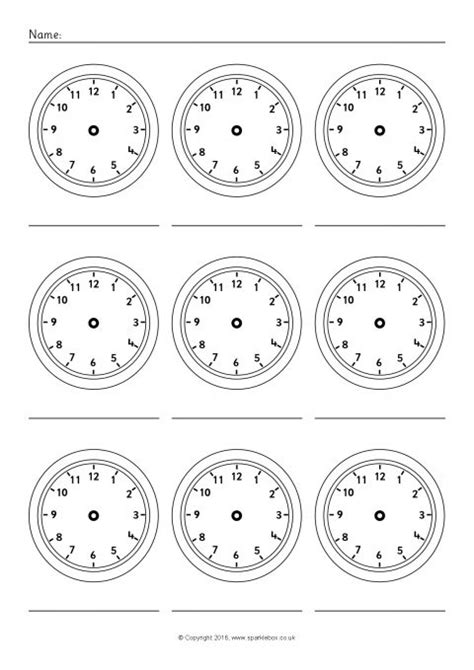 Blank Clock Face Worksheet Printable