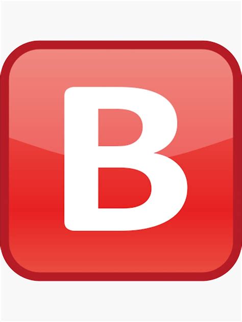 B Emoji Sticker For Sale By Jarudewoodstorm Redbubble