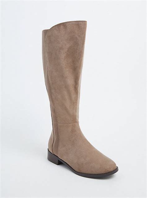 Taupe Faux Suede Knee High Boot Ww Suede Boots Knee High Boots