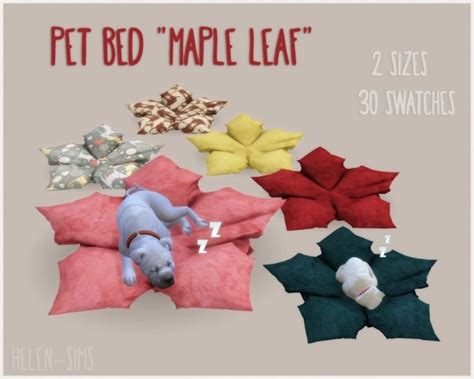 Maple Leaf Pet Bed At Helen Sims Sims 4 Updates