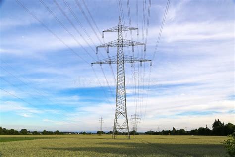 Electric High Voltage Masts Stock Image Image Of Industry