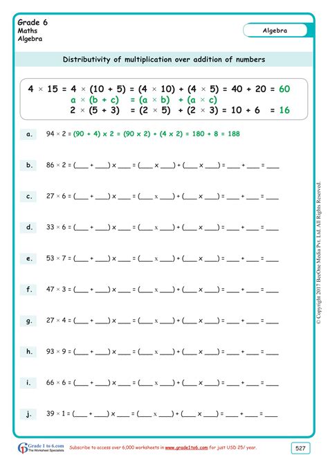 3rd grade worksheet multiplication chart. Distributive Property Multiplication 3rd Grade Worksheets ...