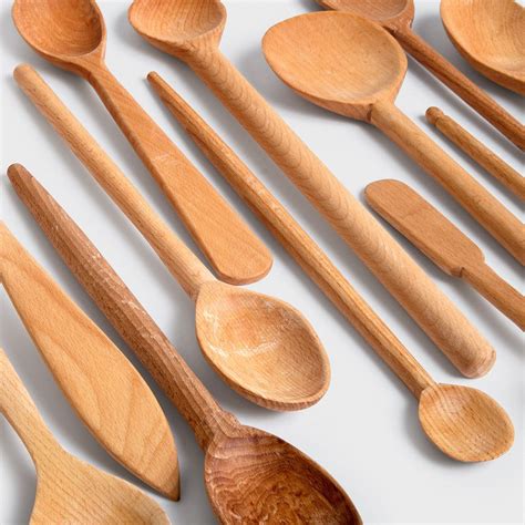 Bakers Dozen Large Wooden Spoons Hand Carved Wooden Spoons Wooden