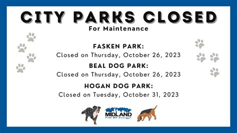 City Of Midland Parks And Recreation Parks Closures Upcoming For